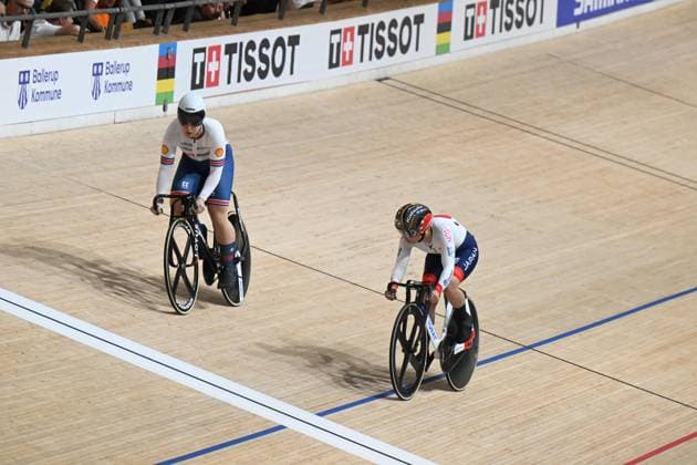 18-10-2024 World Championships Elite Women Track; Giornata 03; 2024, Japan; 2024, Great Britain; Sato, Mina; Capewell, Sophie; Velodromo Ballerup; 