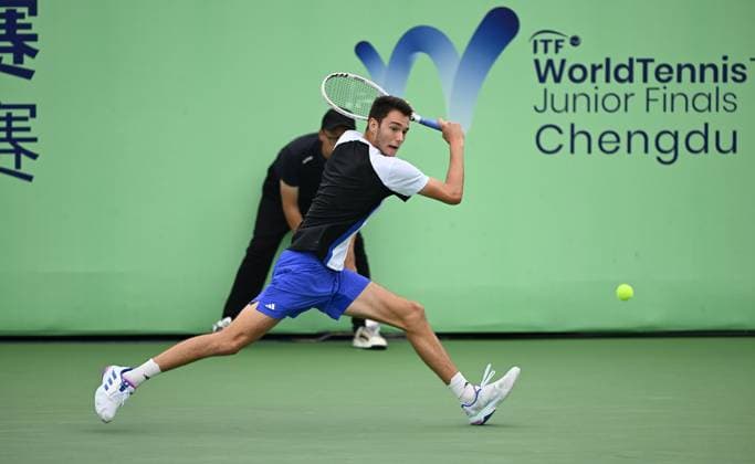 2024 ITF World Tennis Tour Junior Finals Chengdu , China Boys Group B: Luca Preda (ROU) , Jangjun Kim (KOR)