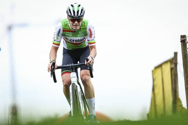 Belgian Marion Norbert Riberolle pictured in action during the women s elite race of the Exact Cross Essen, stage 2 (out of 6) in the Exact Cross cyclocross competition, Saturday 19 October 2024, in Essen. KRISTOFxVANxACCOM  x102964711x