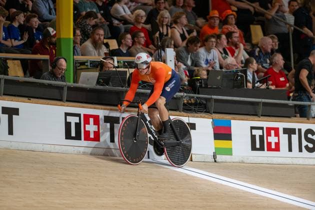 2024-10-19 2024 Tissot UCI Track World Championships - Day 4 BALLERUP, DENMARK - OCTOBER 19: Jeffrey Hoogland of the Netheralands during Day 4 of the 2024 Tissot UCI Track World Championships at Ballerup Super Arena on October 19, 2024 in Ballerup, Denmark. (Photo by Arne Mill BSR Agency) Ballerup Denmark Content not available for redistribution in The Netherlands directly or indirectly through any third parties. Copyright: xBSRxAgencyx