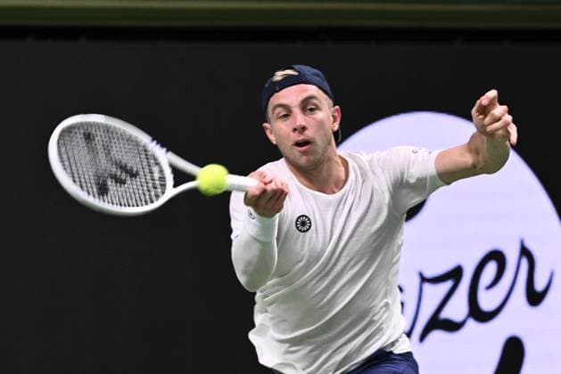 STOCKHOLM, SWEDEN 20241019 Tallon Griekspoor of the Netherlands in action during the semi final BNP Paribas Nordic Open ATP, Tennis Herren tennis singles match against Grigor Dimitrov of Bulgaria at the Royal Tennis Hall, in Stockholm, Sweden, on Oct. 19, 2024. STOCKHOLM SWEDEN x10090x