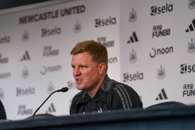 Newcastle United FC v Brighton & Hove Albion FC Newcastle United Manager Eddie Howe press cconference during the Newcastle United FC v Brighton & Hove Albion FC English Premier League match at St.James Park, Newcastle upon Tyne, England, United Kingdom on 19 October 2024 Editorial use only. All images are copyright Every Second Media Limited. No images may be reproduced without prior permission. All rights reserved. Premier League and Football League images are subject to licensing agreements with Football DataCo Limited. see https: www.football-dataco.com Copyright: xIMAGO EveryxSecondxMediax ESM-1175-0050
