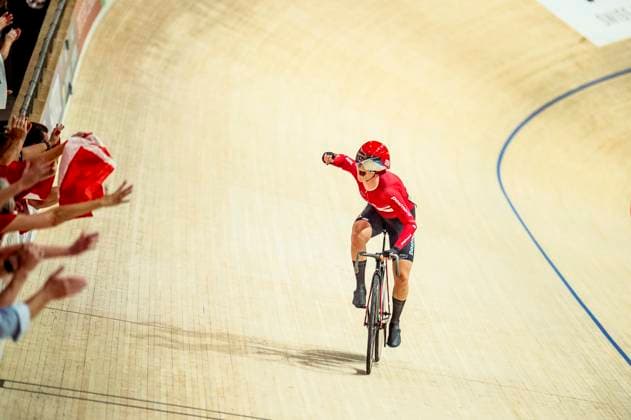 241019 Amalie Dideriksen of Denmark acelebrates after Women s Madison during day 4 of the 2024 UCI Tissot Track cycling, Rad, Radsport, Bahnrad, Bahn World Championships on October 19, 2024 in Ballerup. Photo: Christian Örnberg BILDBYRAN COP 166 CO0481 cykling cycling sykling cykel vm cykel2024 uci tissot track cycling world championships wc 2024 uci tissot track cycling world championships 4 bbeng grappa33 jubel Copyright: CHRISTIANxÖRNBERG BB241019CO080