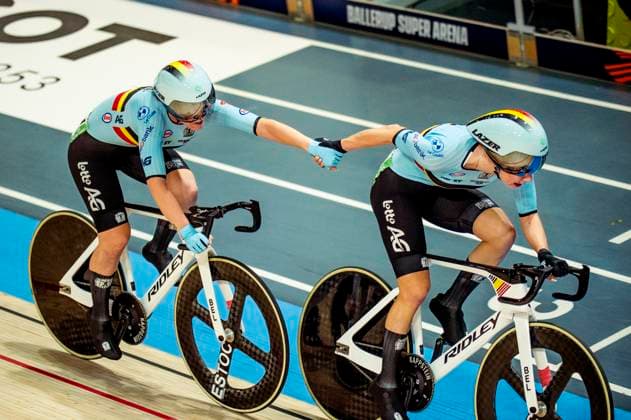 241019 Katrijn de Clercq of Belgium and Helene Hesters of Belgium competes in Women s Madison during day 4 of the 2024 UCI Tissot Track cycling, Rad, Radsport, Bahnrad, Bahn World Championships on October 19, 2024 in Ballerup. Photo: Christian Örnberg BILDBYRAN COP 166 CO0481 cykling cycling sykling cykel vm cykel2024 uci tissot track cycling world championships wc 2024 uci tissot track cycling world championships 4 bbeng grappa33 Copyright: CHRISTIANxÖRNBERG BB241019CO137