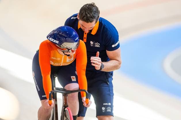 BALLERUP - Steffie van de Peet in action on the first round Keirin on the fourth day of the World Track cycling, Rad, Radsport, Bahnrad, Bahn Championships at the Ballerup Super Arena. ANP IRIS VAN DEN BROEK xVIxANPxSportx xxANPxIVx 511343858 originalFilename: 511343858.jpg