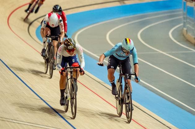 241020 Lotte Kopecky of Belgium competes in Women™s Point Race during day 5 of the 2024 UCI Tissot Track cycling, Rad, Radsport, Bahnrad, Bahn World Championships on October 20, 2024 in Ballerup. Photo: Christian Örnberg BILDBYRAN COP 166 CO0482 cykling cycling sykling cykel vm cykel2024 uci tissot track cycling world championships cykling wc 2024 uci tissot track cycling world championships 5 bbeng grappa33 depp Copyright: CHRISTIANxÖRNBERG BB241020CO006