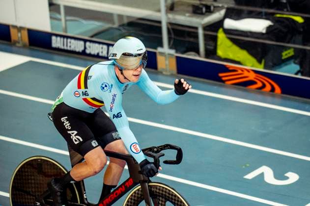 241020 Jules Hesters of Belgium looks dejected during Men s Madison during day 5 of the 2024 UCI Tissot Track cycling, Rad, Radsport, Bahnrad, Bahn World Championships on October 20, 2024 in Ballerup. Photo: Christian Örnberg BILDBYRAN COP 166 CO0482 cykling cycling sykling cykel vm cykel2024 uci tissot track cycling world championships wc 2024 uci tissot track cycling world championships 5 bbeng grappa33 depp Copyright: CHRISTIANxÖRNBERG BB241020CO021