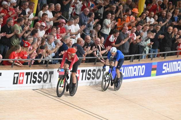 20-10-2024 World Championships Elite Track; Giornata 05; 2024, Danimarca; 2024, Italia; Hansen, Tobias; Viviani, Elia; Velodromo Ballerup; 