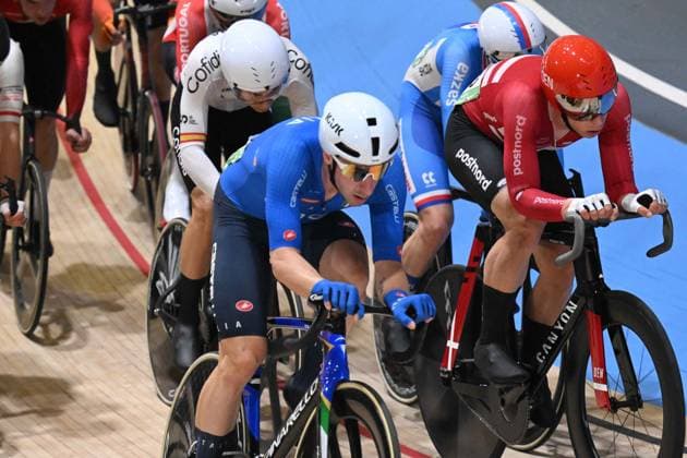 20-10-2024 World Championships Elite Track; Giornata 05; 2024, Ineos Grenadiers; 2024, Danimarca; Viviani, Elia; Hansen, Tobias; Velodromo Ballerup; 
