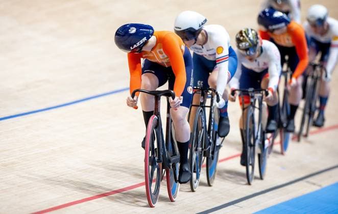 BALLERUP - Hetty van de Wouw in action during the Keirin final on the fourth day of the World Track cycling, Rad, Radsport, Bahnrad, Bahn Championships at the Ballerup Super Arena. ANP IRIS VAN DEN BROEK xVIxANPxSportx xxANPxIVx 511367186 originalFilename: 511367186.jpg