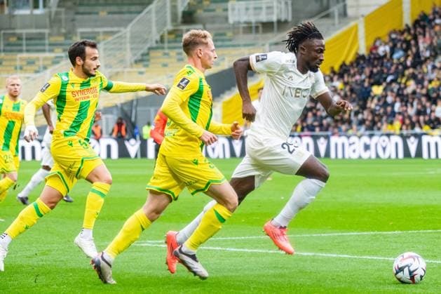 Evann Guessand (OGC Nice) FOOTBALL : FC Nantes vs OGC Nice - Ligue 1 - Journée 8 - 20 10 2024 BaptisteAutissier Panoramic 