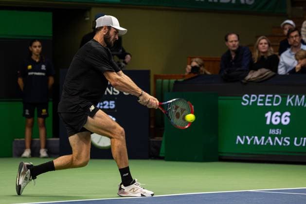 241020 Tommy Paul of the United States competes during the men™s final on day 9 of the ATP, Tennis Herren 250 Nordic Open on October 20, 2024 in Stockholm. Photo: Michael Campanella BILDBYRAN COP 313 MC0109 tennis atp 250 nordic open day 9 finals bbeng Copyright: MICHAELxCAMPANELLA BB241020MC091