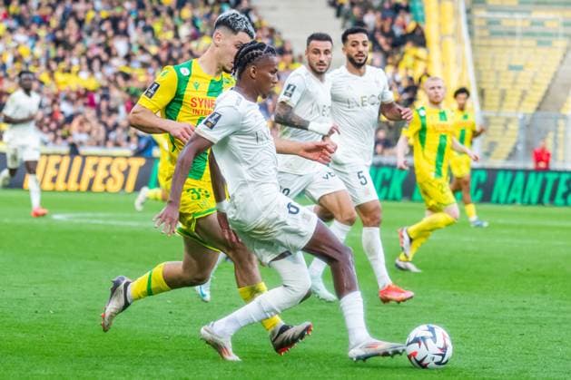 Hicham Boudaoui (OGC Nice) Matthis Abline (FC NANTES) FOOTBALL : FC Nantes vs OGC Nice - Ligue 1 - Journée 8 - 20 10 2024 BaptisteAutissier Panoramic 