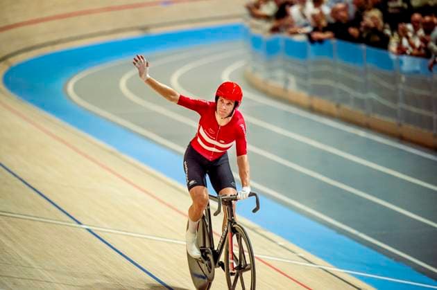 241020 Michael Morkov of Denmark celebrates after Men s Madison during day 5 of the 2024 UCI Tissot Track cycling, Rad, Radsport, Bahnrad, Bahn World Championships on October 20, 2024 in Ballerup. Photo: Christian Örnberg BILDBYRAN COP 166 CO0482 cykling cycling sykling cykel vm cykel2024 uci tissot track cycling world championships wc 2024 uci tissot track cycling world championships 5 bbeng grappa33 jubel Copyright: CHRISTIANxÖRNBERG BB241020CO100
