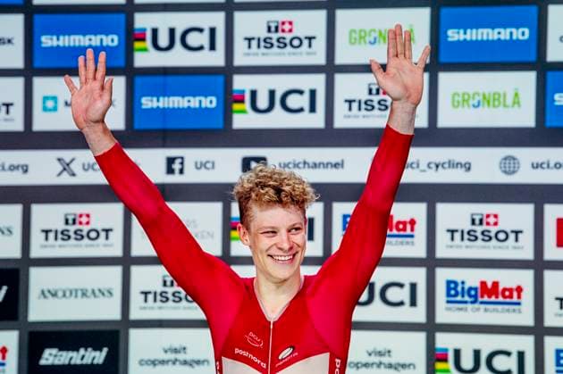 241020 Tobias Aagaard Hansen of Denmark celebrates after Men s Elimination Race during day 5 of the 2024 UCI Tissot Track cycling, Rad, Radsport, Bahnrad, Bahn World Championships on October 20, 2024 in Ballerup. Photo: Christian Örnberg BILDBYRAN COP 166 CO0482 cykling cycling sykling cykel vm cykel2024 uci tissot track cycling world championships wc 2024 uci tissot track cycling world championships 5 bbeng grappa33 Copyright: CHRISTIANxÖRNBERG BB241020CO103