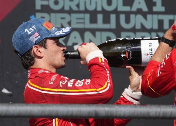 20.10.2024, Circuit of The Americas, Austin, FORMULA 1 PIRELLI UNITED STATES GRAND PRIX 2024 ,im Bild Sieger Charles Leclerc (MCO), Scuderia Ferrari HP (Photo by Hasan Bratic DeFodi Images) not used in POL SRB CRO FRA GBR NED ITA USA Defodi-506_20241020_hbr_2928