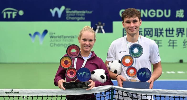 2024 ITF World Tennis Tour Junior Finals Chengdu , China Final Winners Emerson Jones (AUS) and Mees Rottgering (NED)