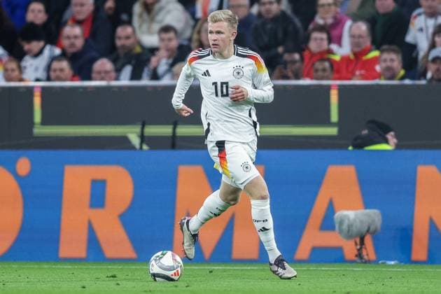 Fußball UEFA Nations League Deutschland - Niederlande am 14.10.2024 in der Allianz Arena in München Jonathan Burkardt ( Deutschland ) DFB regulations prohibit any use of photographs as image sequences and or quasi-video.
