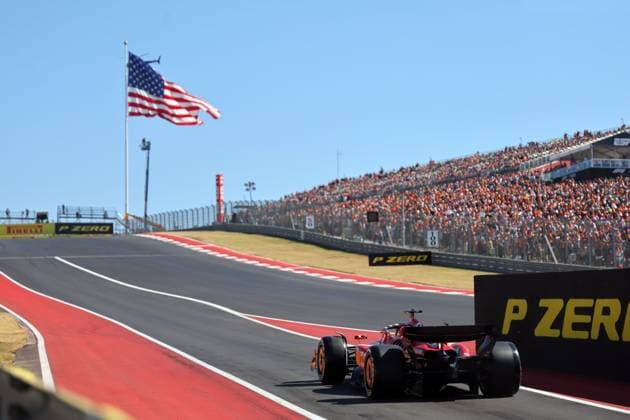Charles Leckerc (MON) Ferrari SF-24 16 faehrt nach seinem Reifenwechsel aus der Boxengasse heraus, Rennen, Formel 1 Pirelli Grand Prix, FIA F1 Weltmeisterschaft, Circuit of Amerika, Austin Texas, 20.10.2024, USA,