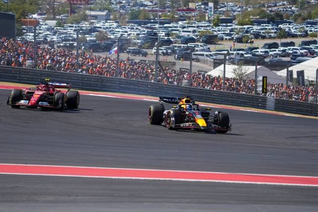Max Verstappen (NED) - Oracle Red Bull Racing - Red Bull RB20 - Honda RBPT an Carlos Sainz Jr. (ESP) - Scuderia Ferrari - Ferrari SF-24 - Ferrari during the Race of Formula 1 Pirelli United States Grand Prix 2024, scheduled to take place at Circuit of Americas in Austin, TX (USA) Sept 18-20, 2024  Copyright: xAlessioxDexMarco IPAxSportx xipax xx IPA_50797494 IPA_Agency_IPA50797494