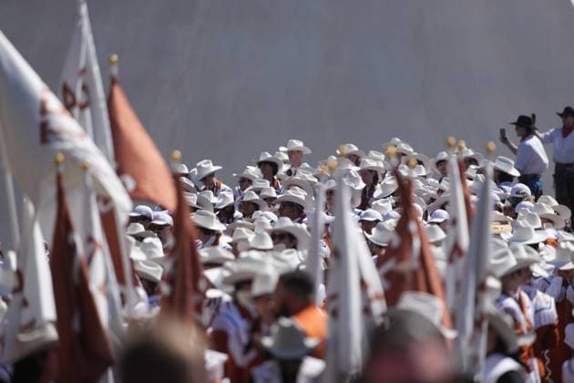 20.10.2024, Circuit of The Americas, Austin, FORMULA 1 PIRELLI UNITED STATES GRAND PRIX 2024 ,im Bild Mitglieder der Musikkapelle der Texas Lonhorns. (Photo by Hasan Bratic DeFodi Images) not used in POL SRB CRO FRA GBR NED ITA USA Defodi-506_20241020_hbr_0190