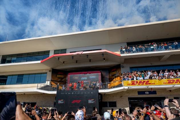 AUSTIN, TEXAS, UNITED STATES: Charles Leclerc, racing for the Ferrari team during the 2024 Formula 1 United States Grand Prix at the Circuit of the Americas in Austin, Texas, United States