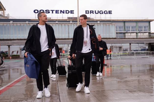 AC Milan v Club Brugge - UEFA Champions League - Media activities OSTEND, BELGIUM - OCTOBER 21 : Vanaken Hans midfielder of Club Brugge and Willem Kirsten Communications Director of Club Brugge pictured at Ostend-Bruges Airport prior matchday of of the UEFA Champions League, league phase match, between AC Milan and Club Brugge on October 21, 2024 in Ostend, Belgium, 21 10 2024 Ostend Belgium  Copyright: xJanxDexMeuleneirx