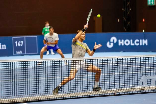 Francisco Cerundolo (ARG) und Tomas Martin Etcheverry (ARG) , Tennis, Swiss Indoors ATP, Tennis Herren World Tour 500), 1 8-Finals Doppel, 2024, Wesley Koolhof (NED), Nikola Mektic (CRO) vs. Francisco Cerundolo (ARG), Tomas Martin Etcheverry (ARG), 21.10.2024, St. Jakobshalle, Basel, Schweiz Basel St. Jakobshalle BS Schweiz Copyright: xGrantxHubbsx