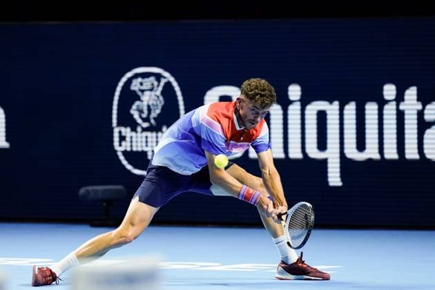 21.10.2024, Basel, St. Jakobshalle, ATP, Tennis Herren Swiss Indoorss Basel, Jerome Kym (SUI) in action Basel St. Jakobshalle Basel Switzerland Copyright: xJustPictures.ch DanielaxPorcellix jp-en-DaPo-20241021-_DP15961