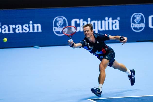21.10.2024, Basel, St. Jakobshalle, ATP, Tennis Herren Swiss Indoors Basel, Wesley Koolhof (NED) in action during the double match Basel St. Jakobshalle Basel Switzerland Copyright: xJustPictures.ch DanielaxPorcellix jp-en-DaPo-20241021-_DP15933