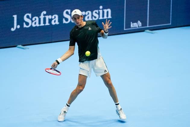21.10.2024, Basel, St. Jakobshalle, ATP, Tennis Herren Swiss Indoors Basel, Matteo Arnaldi (ITA) in action Basel St. Jakobshalle Basel Switzerland Copyright: xJustPictures.ch DanielaxPorcellix jp-en-DaPo-20241021-_DP16184