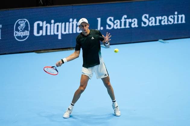 21.10.2024, Basel, St. Jakobshalle, ATP, Tennis Herren Swiss Indoors Basel, Matteo Arnaldi (ITA) in action Basel St. Jakobshalle Basel Switzerland Copyright: xJustPictures.ch DanielaxPorcellix jp-en-DaPo-20241021-_DP16195-3