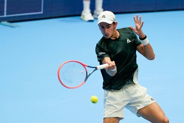 21.10.2024, Basel, St. Jakobshalle, ATP, Tennis Herren Swiss Indoors Basel, Matteo Arnaldi (ITA) in action Basel St. Jakobshalle Basel Switzerland Copyright: xJustPictures.ch DanielaxPorcellix jp-en-DaPo-20241021-_DP16239