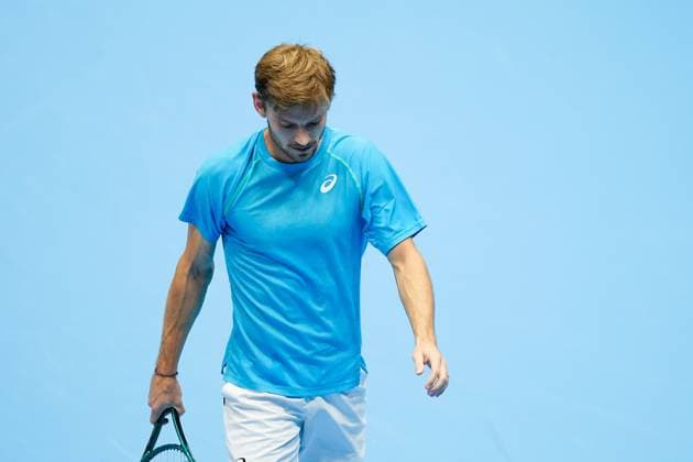 21.10.2024, Basel, St. Jakobshalle, ATP, Tennis Herren Swiss Indoors Basel, David Goffin (BEL) looks dejected and disappointed Basel St. Jakobshalle Basel Switzerland Copyright: xJustPictures.ch DanielaxPorcellix jp-en-DaPo-20241021-_DP16222