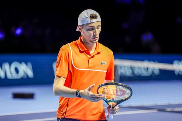 Ugo Humbert (FRA) , Tennis, Swiss Indoors ATP, Tennis Herren World Tour 500), 1 16 Finals Einzel, 2024, Ugo Humbert (FRA) vs. Jerome Kym (SUI), 21.10.2024, St. Jakobshalle, Basel, Schweiz Basel St. Jakobshalle BS Schweiz Copyright: xGrantxHubbsx