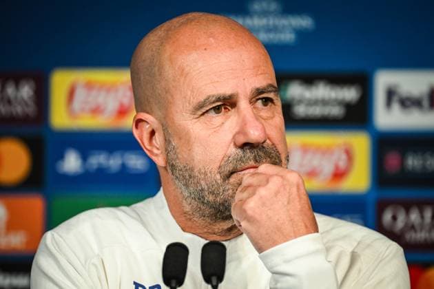 October 21, 2024, Paris, France, France: Peter BOSZ of PSV Eindhoven during a PSV Eindhoven press conference, PK, Pressekonferenz at Parc des Princes Stadium on October 21, 2024 in Paris, France. Paris France - ZUMAm308 20241021_zsp_m308_002 Copyright: xMatthieuxMirvillex