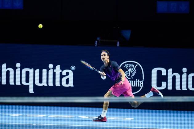 21.10.2024, Basel, St. Jakobshalle, ATP, Tennis Herren Swiss Indoors Basel, Daniel Altmaier (GER) in action Basel St. Jakobshalle Basel Switzerland Copyright: xJustPictures.ch DanielaxPorcellix jp-en-DaPo-20241021-_DP16271