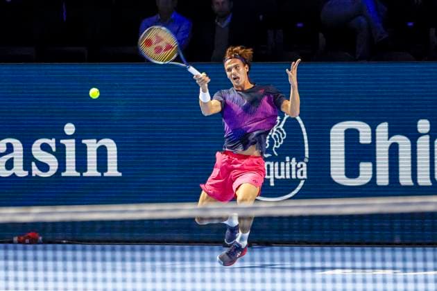 Daniel Altmaier (GER) , Tennis, Swiss Indoors ATP, Tennis Herren World Tour 500), 1 16 Finals Einzel, 2024, Daniel Altmaier (GER) vs. Arthur Fils (FRA), 21.10.2024, St. Jakobshalle, Basel, Schweiz Basel St. Jakobshalle BS Schweiz Copyright: xGrantxHubbsx