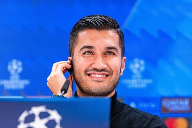 21.10.2024, Pressekonferenz vor Real Madrid vs. Borussia Dortmund, UEFA Champions League, 3. Spieltag Nuri Sahin und Julian Brandt bei der Pressekonferenz von Borussia Dortmund Copyright: xBahhoxKarax