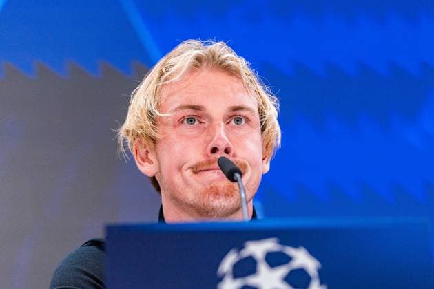 21.10.2024, Pressekonferenz vor Real Madrid vs. Borussia Dortmund, UEFA Champions League, 3. Spieltag Nuri Sahin und Julian Brandt bei der Pressekonferenz von Borussia Dortmund Copyright: xBahhoxKarax