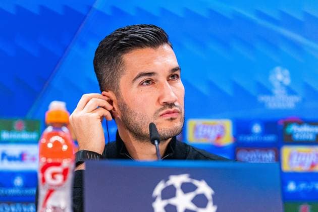 21.10.2024, Pressekonferenz vor Real Madrid vs. Borussia Dortmund, UEFA Champions League, 3. Spieltag Nuri Sahin und Julian Brandt bei der Pressekonferenz von Borussia Dortmund Copyright: xBahhoxKarax
