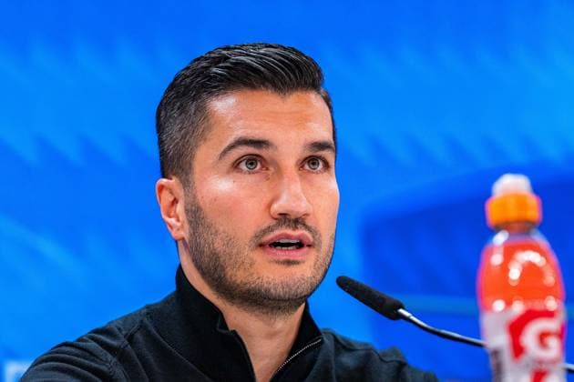 21.10.2024, Pressekonferenz vor Real Madrid vs. Borussia Dortmund, UEFA Champions League, 3. Spieltag Nuri Sahin und Julian Brandt bei der Pressekonferenz von Borussia Dortmund Copyright: xBahhoxKarax