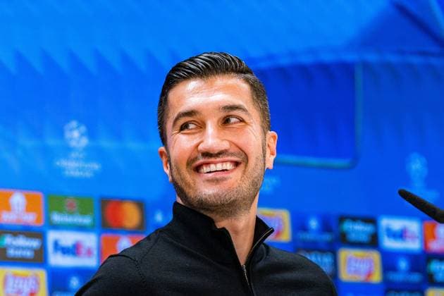 21.10.2024, Pressekonferenz vor Real Madrid vs. Borussia Dortmund, UEFA Champions League, 3. Spieltag Nuri Sahin und Julian Brandt bei der Pressekonferenz von Borussia Dortmund Copyright: xBahhoxKarax