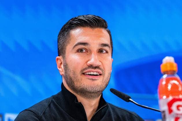 21.10.2024, Pressekonferenz vor Real Madrid vs. Borussia Dortmund, UEFA Champions League, 3. Spieltag Nuri Sahin und Julian Brandt bei der Pressekonferenz von Borussia Dortmund Copyright: xBahhoxKarax
