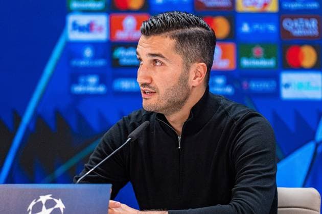 21.10.2024, Pressekonferenz vor Real Madrid vs. Borussia Dortmund, UEFA Champions League, 3. Spieltag Nuri Sahin und Julian Brandt bei der Pressekonferenz von Borussia Dortmund Copyright: xBahhoxKarax