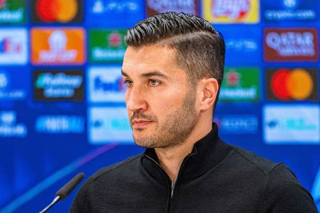 21.10.2024, Pressekonferenz vor Real Madrid vs. Borussia Dortmund, UEFA Champions League, 3. Spieltag Nuri Sahin und Julian Brandt bei der Pressekonferenz von Borussia Dortmund Copyright: xBahhoxKarax