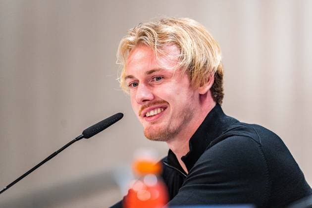 Sport Bilder des Tages 21.10.2024, Pressekonferenz vor Real Madrid vs. Borussia Dortmund, UEFA Champions League, 3. Spieltag Nuri Sahin und Julian Brandt bei der Pressekonferenz von Borussia Dortmund *** 21 10 2024, Press conference before Real Madrid vs Borussia Dortmund, UEFA Champions League, Matchday 3 Nuri Sahin and Julian Brandt at the Borussia Dortmund press conference Copyright: xBahhoxKarax