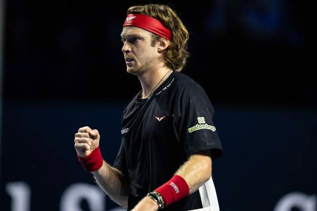 21st October 2024; St. Jakobshalle, Basel, Switzerland; ATP, Tennis Herren 500 Swiss Indoors Basel Tennis, Day 1; Andrey Rublev (RUS) in action against Nuno Borges (POR) in the first round  ActionPlus12706005 DavidxEmm