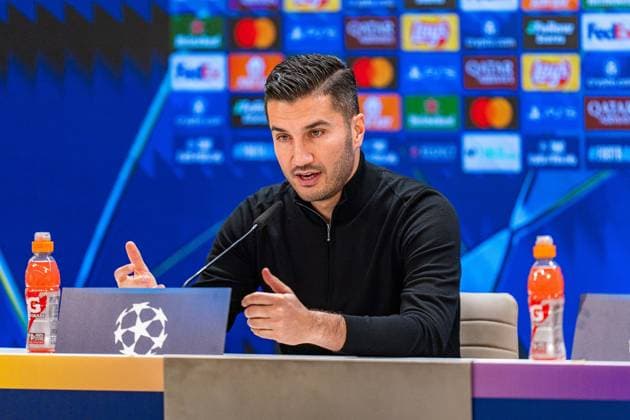21.10.2024, Pressekonferenz vor Real Madrid vs. Borussia Dortmund, UEFA Champions League, 3. Spieltag Nuri Sahin bei der Pressekonferenz von Borussia Dortmund Copyright: xBahhoxKarax