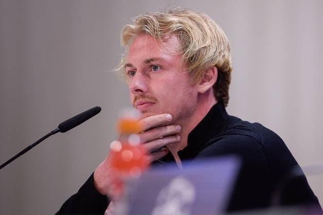 October 21, 2024, Madrid, Spain: Julian Brandt of Borussia Dortmund attends a press conference, PK, Pressekonferenz on the eve of the 2024 2025 UEFA Champions League week 3 football match between Real Madrid CF and Borussia Dortmund at Santiago Bernabeu stadium. Madrid Spain - ZUMAs197 20241021_aaa_s197_432 Copyright: xFedericoxTitonex